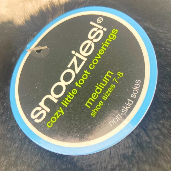 NEW * SNOOZIES Sherpa Lined Sock Slippers Non Slip  - Size 7-8 - Picture 5 of 9